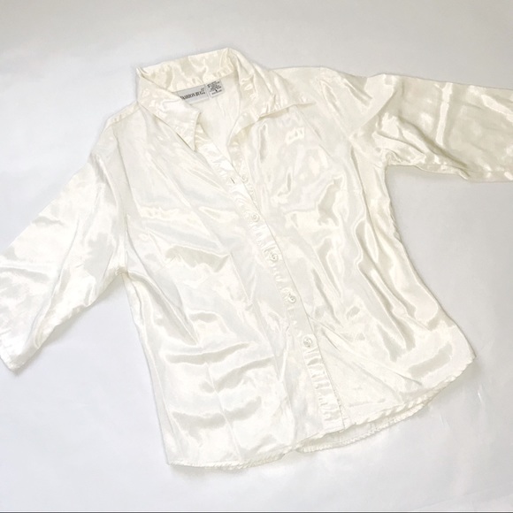 Fashion Bug Tops - Vintage Cream Button Down Blouse